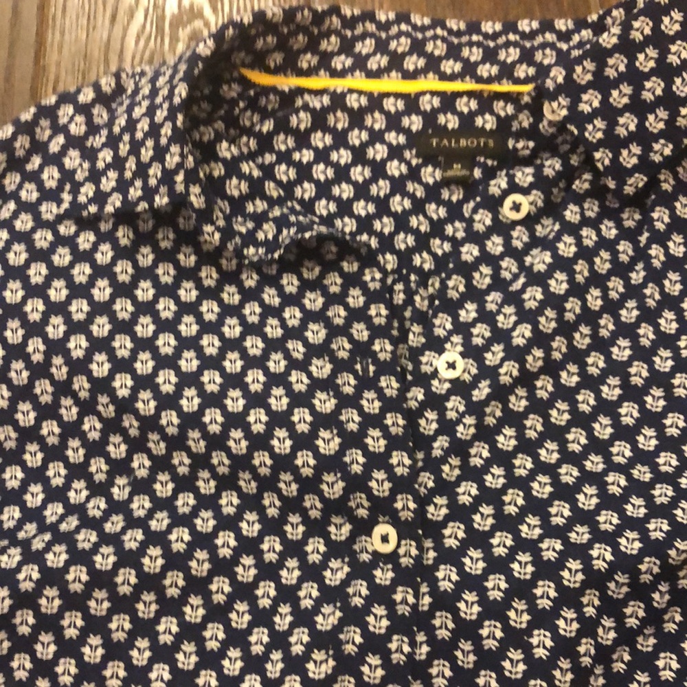 Talbots Size Medium Button Down Long Sleeve Top - image 2